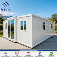 Maison préfabriquée extensible en conteneur de 20 pieds et 40 pieds, conforme aux normes australiennes, 1, 2, 3, 4 ou 5 chambres, pliable, transportable, pour construction résidentielle