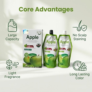 Tinte para el Cabello <span class=keywords><strong>con</strong></span> Esencia de Manzana 500ml*2, Crema <span class=keywords><strong>con</strong></span> Cobertura Total de Canas, Permanente, Sin Amoníaco, No Daña el <span class=keywords><strong>Cuero</strong></span> <span class=keywords><strong>Cabelludo</strong></span>, Negro Natural/Rubio Claro - Product Image 4