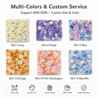 Panel de Flores Artificiales de Rosas, Peonías e Hortensias al por Mayor para Decoración de Paredes de Bodas, Fiestas, Escaparates y Fondos Florales
