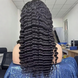 12A Double tirage crépus bouclés 13x4 dentelle frontale perruque de cheveux birman Curl perruques de cheveux humains couleur naturelle vague profonde perruque de cheveux - Product Image 4