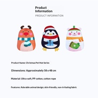 Tapis et lit pour animaux édition Noël, tissu toutes saisons avec motifs ours polaire/élan/pingouin - Vente en gros