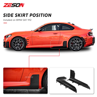 Extensions de jupes latérales ZESON en fibre de carbone sèche style MP pour BMW M2 G87 Competition XDrive Coupé Gauche Droite 2023+