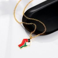 Collar con Colgante de Mapa de Palestina, Venta al Por Mayor del Fabricante, Colgante de Metal de Alta Calidad Personalizado, Apoyo a Palestina