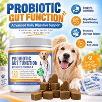 Friandises à Mâcher Probiotiques pour Chiens - Saveur Poulet, Multi-Souches, Inuline, FOS, MOS, Citrouille & Enzymes Digestives pour le Soutien Digestif et Immunitaire