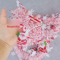 Guirlande de Noël en plastique en forme de Père Noël, moderne, rouge et blanc rayé, décorations de fête suspendues