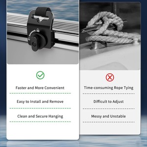 Soportes Ajustables de 2 Piezas para Defensas Marinas, Ganchos de Aleación de Aluminio para Guardabarros, Compatibles con Sistemas Sport Rail, Hechos en China - Product Image 4