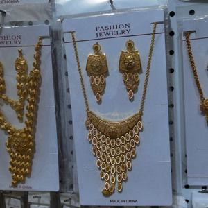 24k altın suudi arapça takı seti hint altın kolye küpe seti indirim afrika takı - Product Image 4