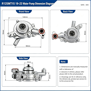 KOLMIO-LAM Compatible con Yamaha R15 <span class=keywords><strong>MT15</strong></span> YZF-R125, Conjunto de Bomba de Agua BK6-E2420-00, Piezas de Reparación para Refrigeración del Motor - Product Image 5