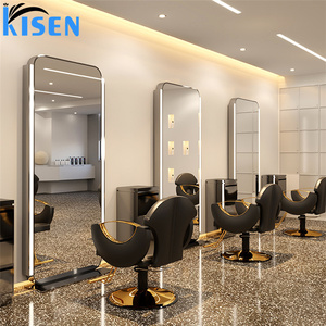 KISEN Stainless Steel Salon Display Cabinet Dressing <b>Table</b> And Storage Shelves Full Length Led Makeup Bathroom Mini <b>Mirror</b> - Product Image 4