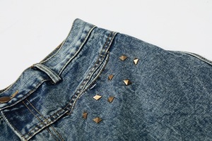 Shorts en jean pour homme 2026 personnalisés, coupe large, style vintage délavé, respirants, amples, style streetwear, avec strass - Product Image 5