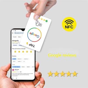 Tarjetas <span class=keywords><strong>de</strong></span> revisión PVC NFC <span class=keywords><strong>de</strong></span> Google Tap, código QR personalizable, tarjeta <span class=keywords><strong>de</strong></span> membresía programable RFID para Android/iPhone para Negocios Sociales - Product Image 6