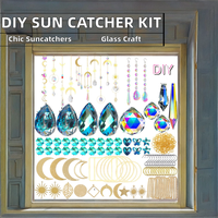 Kit d'attrape-soleil élégant en cristal bricolage 200 pièces 370 pièces Design Art déco moderne pour les décorations de Noël de fête en plein air en forme de lune en verre