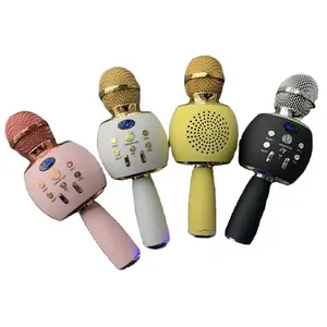 Condensador de micrófono de Estudio funcional múltiple con condensador LED USB inalámbrico karaoke micrófono personalizado 888