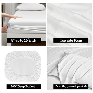 100% tre Lyocell tấm sợi đặt 6-Piece tấm ga trải giường & 4-pillowcase trang bị và phẳng cho phòng ngủ mùa hè cho khách sạn đám cưới - Product Image 3