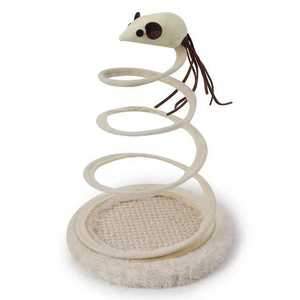 Оптовая продажа: Новая игрушка для кошек и собак — пружинный диск-грызунок из льна, шерсти и металла с аппликацией в виде рыбы для игр - Product Image 5