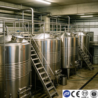 Tanque de Maduración para Procesamiento de Kombucha de 2000L, Acero Inoxidable 316L, Grado Alimenticio, Aprobado por ASME y CE, Recipiente a Presión de Doble Pared con Control de Temperatura