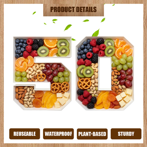 White Number Plastic Storage Box Letter Tray Decorative Organizer Bin for Home Nursery Party Display - Product Image 4
