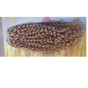 Cheveux humains bouclés crépus afro bruts blond miel birman 27 petites mèches de cheveux crépus afro bouclés ondulés Jerry Curly 100g - Product Image 5