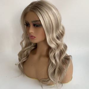 Parrucca Frontale in Pizzo HD, 100% Capelli Umani Europei Vergini con Cuticole Allineate, <span class=keywords><strong>Biondo</strong></span> <span class=keywords><strong>Platino</strong></span> con Riflessi, <span class=keywords><strong>Parrucche</strong></span> Frontali in Pizzo - Product Image 4