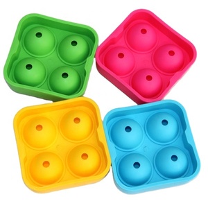Moldes de Sorvete para Crianças A2454 com <span class=keywords><strong>4</strong></span> Furos, Moldes de Sorvete em Forma de Quadrado e Bola, Moldes de Plástico para Picolé - Product Image 1