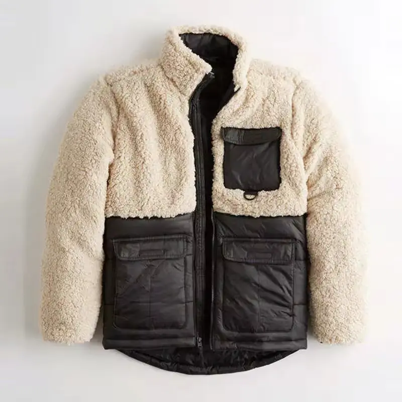 OEM boy deri yama kadife sıcak artı boyutu erkek ceket mont polar faux kürk ceketler erkekler için