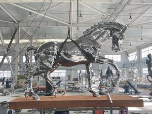 Décoration d'animaux d'extérieur <span class=keywords><strong>Sculpture</strong></span> cheval en acier inoxydable poli - Product Image 3