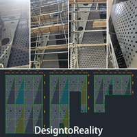 Système de façade en aluminium modulaire moderne, panneaux de revêtement mural extérieur pour villas de luxe, solutions de construction métalliques décoratives