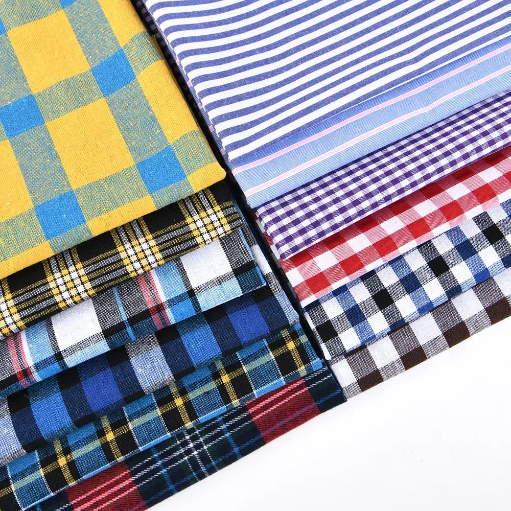 80/20 60/40 100GSM Polyester Cotton Student School Check Uniform Fabric Yarn Dyed Plaid Fabric For Shirt