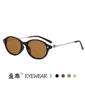 แว่นตา แว่นกันแดดทรงวงรี กรอบสีดำ ป้องกันรังสียูวี 400 แฟชั่นสตรี - Product Image 2