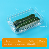 Plateau pour aliments frais Plateau en plastique transparent à fond plat Boîte d'emballage alimentaire découverte Boîte d'emballage pour fruits et légumes
