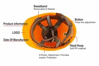 Casque de sécurité industriel CE EN397 en ABS avec mentonnière pour la construction