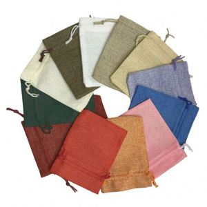 Sacs à cordon personnalisés en lin de style européen pour femmes - Sacs recyclables pour petites tasses, bijoux et rangement - Product Image 4