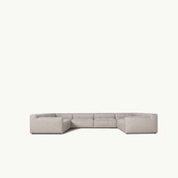 Ensemble de canapés sectionnels en forme de U, capitonnés, couleur beige, style moderne et luxueux AH, avec double chaise longue, pour villa, salon, maison, hôtel, bureau