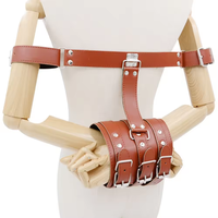 Ceinture de discipline BDSM en cuir intégral, sangles de bondage pour tout le corps, attaches pour les mains derrière le dos, manches de bondage pour les bras, gants, produit sexuel