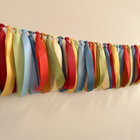 Guirlande de rubans colorée et ajustable avec impression numérique - Décoration amusante pour fête d'anniversaire, bannière pour chaise haute