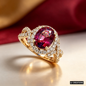 Custom 10K/14K/18K Solid Gold Oval Lab Grown Sapphire CVD Diamond Halo Classic <b>Ring</b> VVS-VS Quality Brilliant Cut Fashion Jewelry - Product Image 5