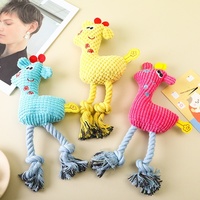 Jouet pour chien en peluche en forme de grain de maïs avec corde en coton, jouet à mâcher sonore pour les dents, vente en gros