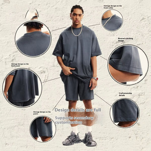 <span class=keywords><strong>Ensemble</strong></span> de t-shirts tricotés à coupe ample pour hommes Be dans le style sale des terres désolées décontracté pour couples amis par Dirtyfit - Product Image 4