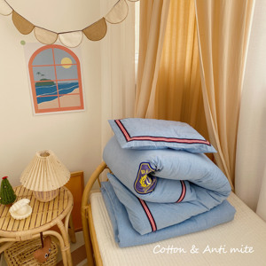 100% bông hiện đại màu xanh dễ thương Gấu ba-mảnh <span class=keywords><strong>bedding</strong></span> <span class=keywords><strong>Set</strong></span> với 400TC kháng khuẩn & bụi-proof tính năng cho các Trường Mẫu Giáo - Product Image 5