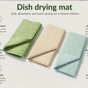 Serviettes de cuisine en microfibre, tapis de séchage de la vaisselle super absorbant, tapis de comptoir de cuisine, fournitures de nettoyage pour les entreprises et articles ménagers - Product Image 1