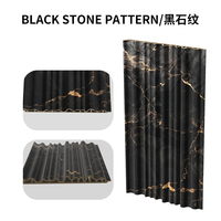 Panel de Revestimiento de Pared de WPC con Diseño de Ondas de Mármol Negro, Directo de Fábrica, 160x15mm, OEM, Impermeable, Resistente al Fuego, para Baños y Escaleras, con Certificación CE