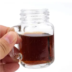 Mini frasco de pedreiro com alças, copos de tiro para bebidas, velas e artesanato, 35ml, 60ml, para presente