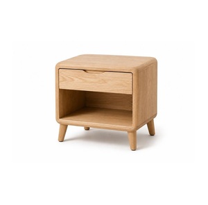 Mesita de Noche Moderna de Madera y Ratán con Estante de Almacenamiento, Mesa Auxiliar de Lujo para Dormitorio, Hogar, Hotel o Apartamento - Product Image 4