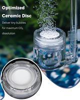 Diffuseur de CO2 4 en 1 pour plantes et poissons d'aquarium, atomiseur en acrylique transparent avec disque en céramique, compteur de bulles et ventouse