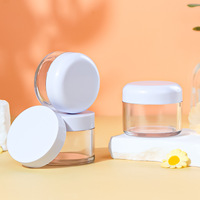 Contenants cosmétiques de luxe blancs plats vides pour cire capillaire, crème corporelle, crème pour les yeux, lotion, 30 ml, 50 ml, pot en plastique PET transparent