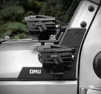 Braket Lampu Ganda Seri Genesis OMU untuk Jeep Wrangler JK, Kit Pemasangan Lampu Pilar-A, Model Baru, Braket Lampu Hitam
