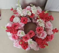 Weißer künstlicher Rosenkranz, Girlande, Kerzenhalter, Dekoration, Tischdekoration, Blume für Kerzenständer, Hochzeitstischdekoration