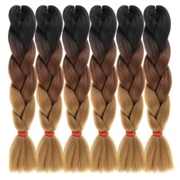 Échantillon Gratuit Extensions de Cheveux en Gros pour Tresses Africaines Ombrées Expression Jumbo Cheveux à Tresser Synthétiques