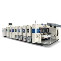 Ligne de production de cartons entièrement automatique FFG avec imprimante, rainureuse, découpeuse, plieuse et encollatrice en ligne
