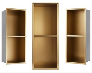 60x30x15CM Miroir Or SUS304 Acier Inoxydable Anti-Rouille <span class=keywords><strong>TV</strong></span> <span class=keywords><strong>Mur</strong></span> <span class=keywords><strong>Niche</strong></span> Shampooing Toilette Stockage 2 Couches Salle De Bains Douche <span class=keywords><strong>Niche</strong></span> - Product Image 2